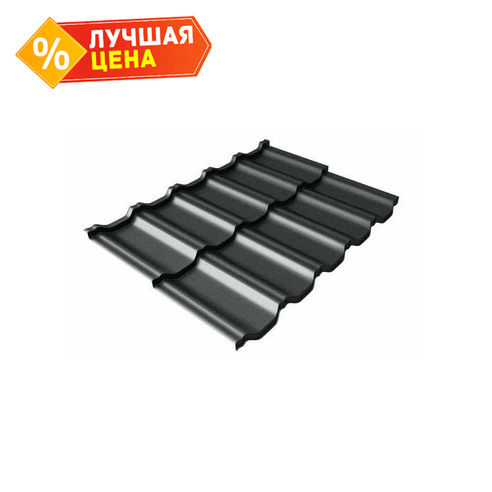 Металлочерепица Grand Line Kvinta Uno (Квинта Уно) 0,5 Rooftop Matte RAL 7016 Антрацитово-серый
