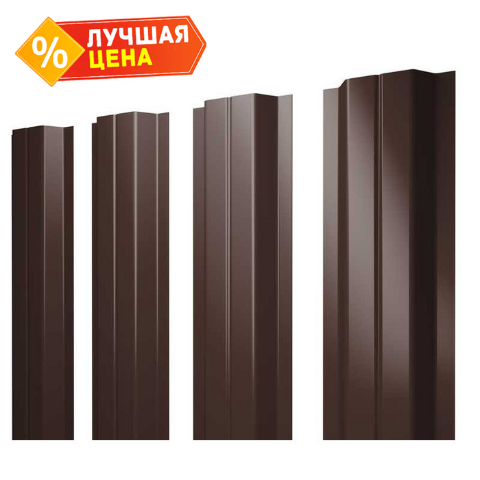 Штакетник П-образный А Grand Line 0,45 Drap RAL8017 Шоколад